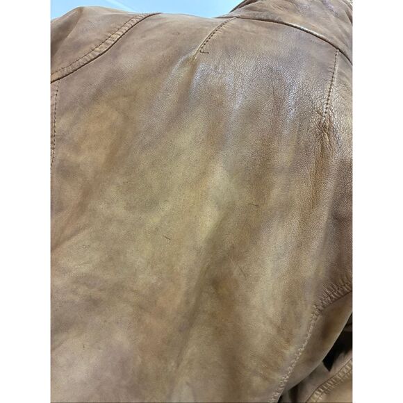 Free People Rugged Leather Jacket Camel Small 100% Lamb Leather - Picture 15 of 15